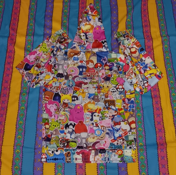 Animated All Over Print Hoodie Disney Pokemon Hello Kitty Nintendo The Simpsons - Picture 2 of 5